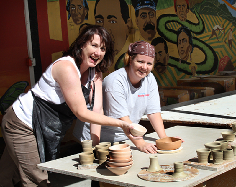 Art students doing ceramics Art students doing ceramics
