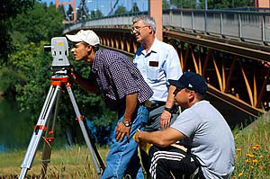 Students surveying